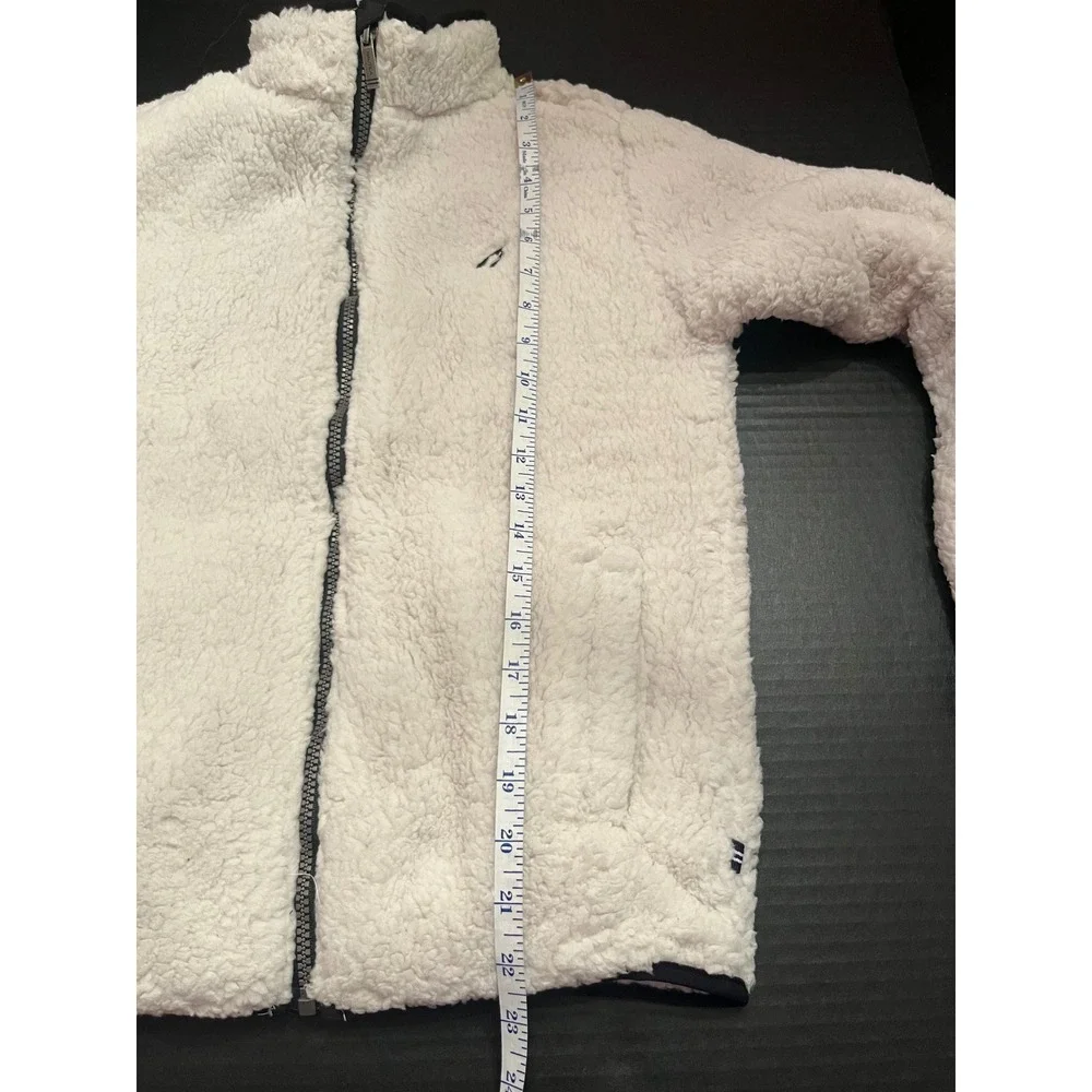 Nautica Kids Youth Sherpa Fleece Full Zip Jacket Light Grey Size Medium 10/12